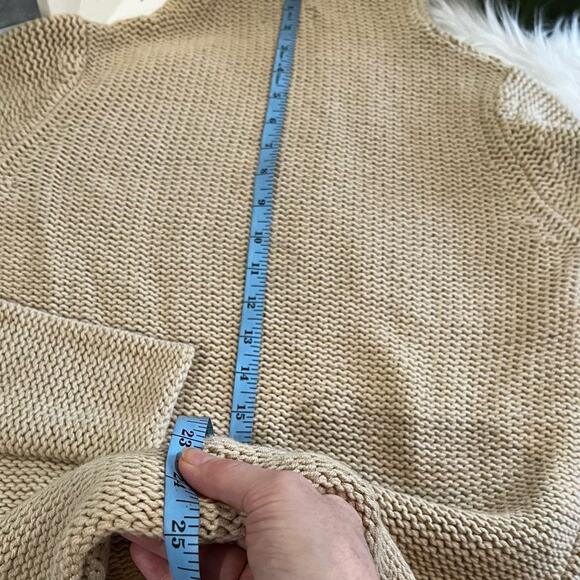 NEW Banana Republic Classic Knit Fisherman Funnel Neck Sweater Wheat XS NWT - Picture 15 of 15